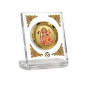 DIVINITI 24K Gold Plated Lord Hanuman With Blessings Acrylic Frame for Car Dashboard, Home Temple & Office Table | Premium Spiritual Gift, Blessings for Protection & Positivity, 8x7 cm