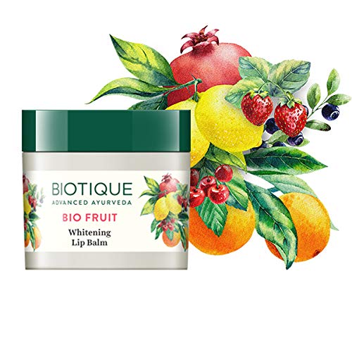 Biotique Bio Fruit Whitening/Brightening Lip Balm | Hydrated and Nourishing Lips| Visibly Lighter Lips | Evens Out Lip Tone | De-pigmentation Balm |All Skin Types | 12g (Pack Of 2)