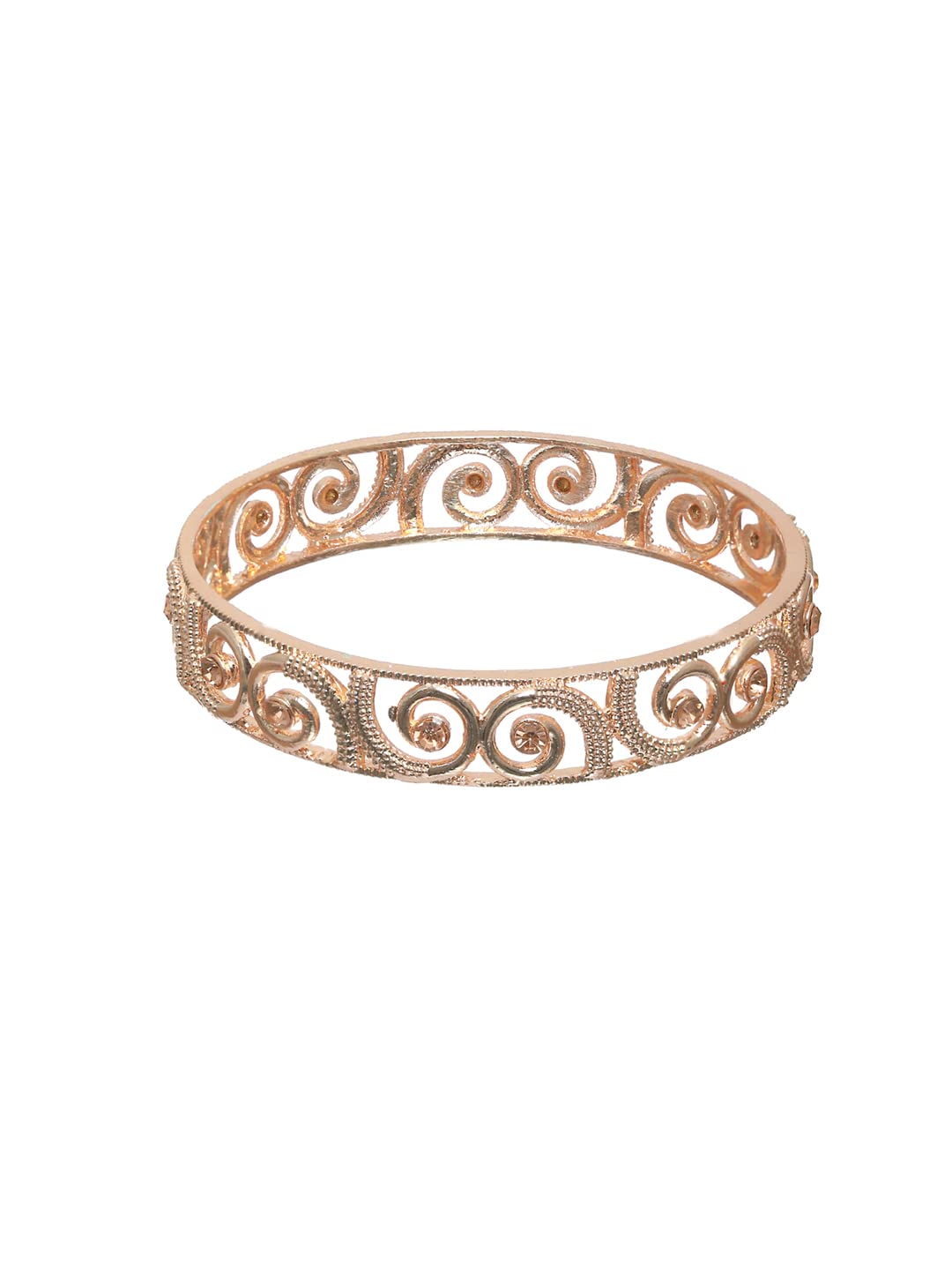 Priyaasi Rose Gold Plated Embossed Bangles Set of 2
