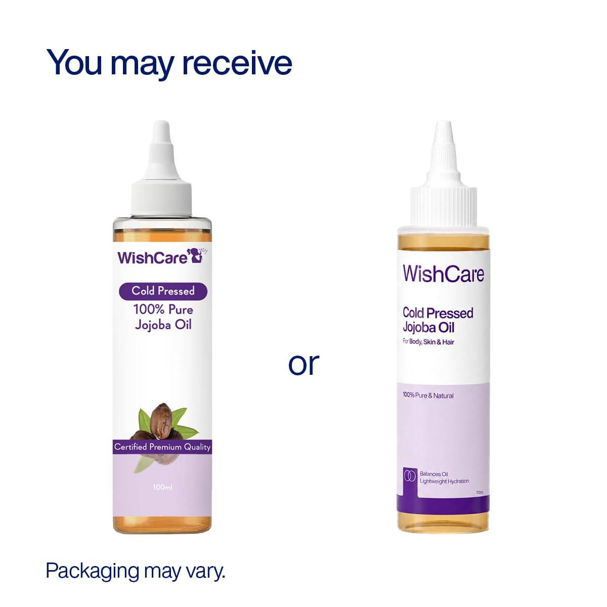 WishCare® Pure Cold Pressed Natural Unrefined Jojoba Oil - Moisturizer for Skin, Hair and Nails - 100 Ml