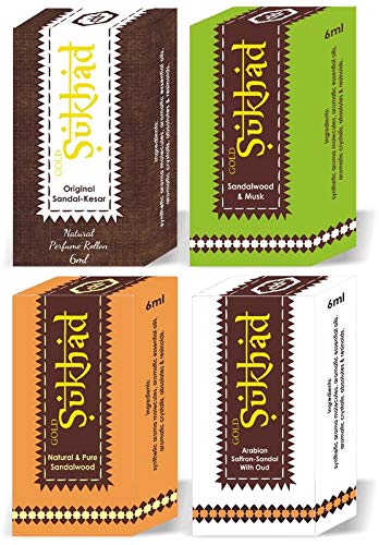 Parag Fragrances Gold Sukhad (Sandal-Saffron) Edition 1 Most Famous Attar Oil, Best Long Lasting Attar For Unisex, 6ml - Sandalwood