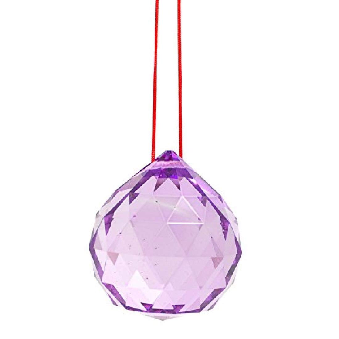 Astrodidi Purple Crystal Ball Hanging Feng Shui Sphatik Prism Ball 40mm for Positive Energy