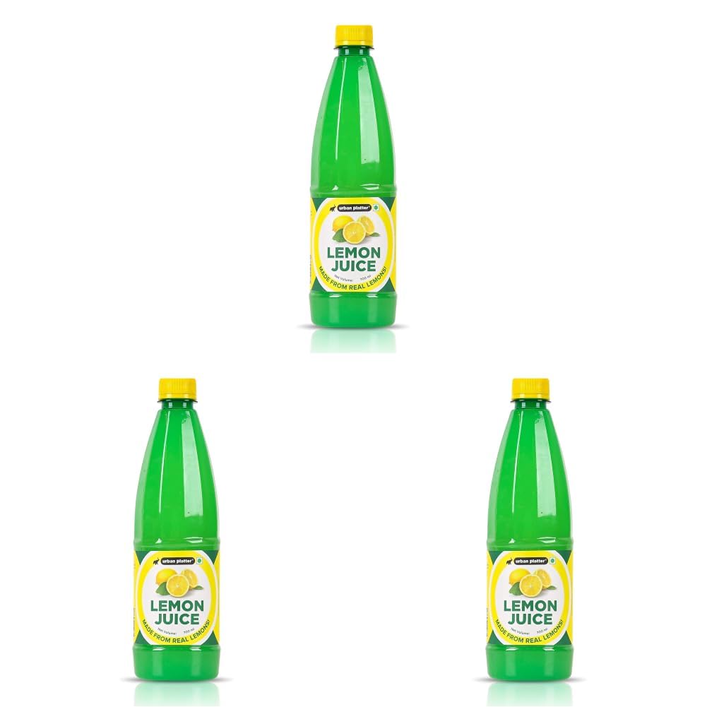 Urban Platter Lemon Juice Concentrate, 700ml (Equivalent of 70 Lemons | Quick and Easy | Ideal for Beverages and Daily Use) (Pack of 3)