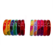 NMII Multicolour Glass Kada Set For Women and Girls with Sleek Finish & Abstract Design | Glass Bangles For Women | Kada For Girls Daily/Party/Office | Fashion Jewellery