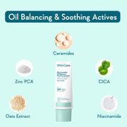 WishCare Niacinamide Oil Balance Fluid Sunscreen SPF 50 PA++++ In-Vivo Tested | 8Hrs+ SPF Protection | Lightweight, Matte & No White Cast | Photostable Sunscreen SPF50 For Oily Skin, Sensitive, Dry & Combination Skin | For Women & Men | 50 ml