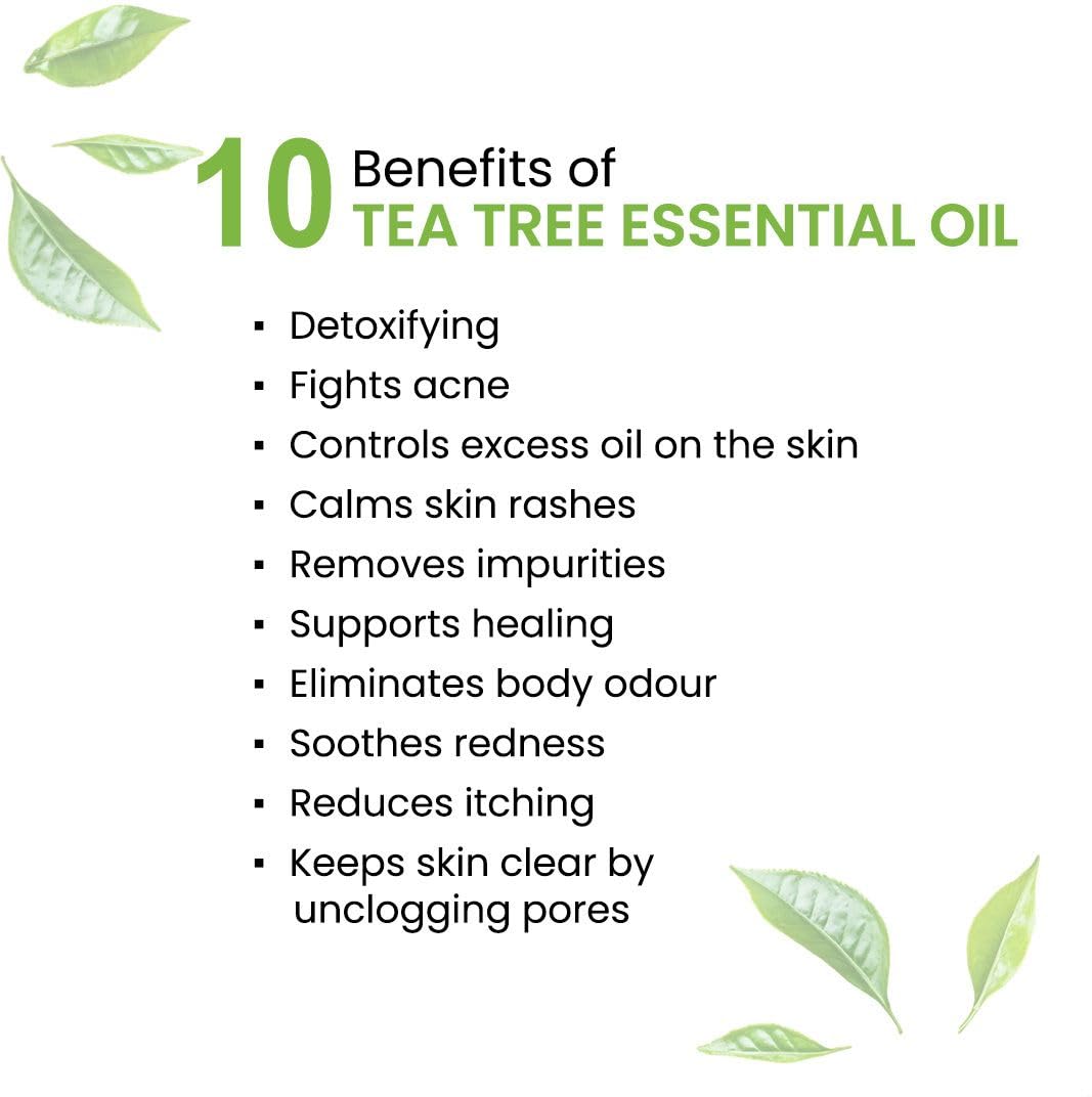 KEYA SETH AROMATHERAPY Tea Tree Body Oil - Moisturising, Anti Acne, Cleansing, Soothing & Purifies Skin; Non-Sticky, Quick-Absorbing 400ml