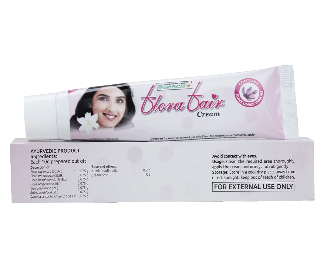 Vaidyaratnam Flora Fair Face Cream | Ayurvedic Skin Brightening & Moisturizing Cream | For Clear, Radiant Complexion