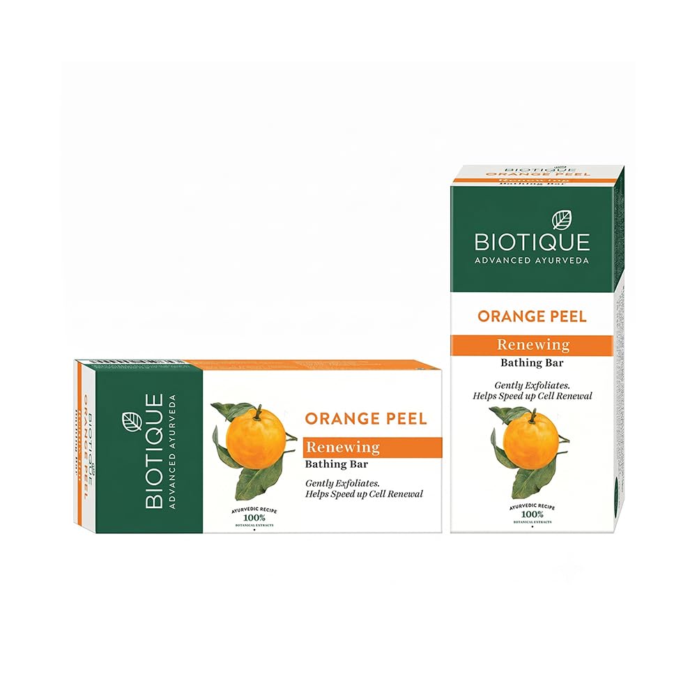 Biotique Orange Peel Revitalizing Body Soap | Exfoliated and Speed Cell Renewal | Deeply Cleanses |100% Botanical Extracts| Suitable for All Skin Types | 150g