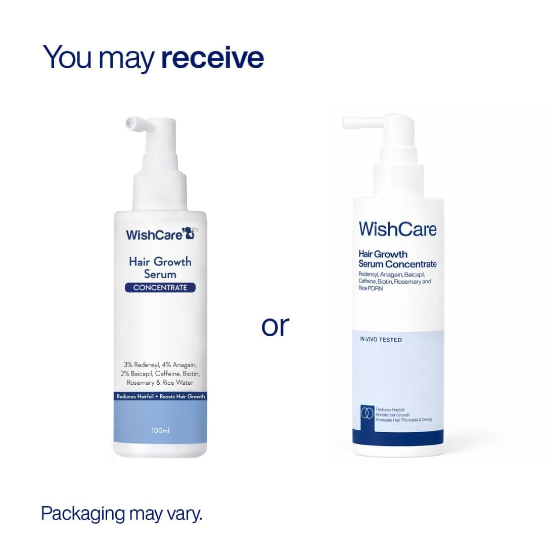 WishCare Hair Growth Serum For Scalp | 94% Saw New Hair Growth | Redensyl & Rosemary Oil | 100% Saw Hairfall Reduction | In-Vivo Tested | For Men & Women | 100ml