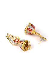 Priyaasi Peacock Shaped Kundan Studded Jhumka Earring