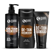 Beardo De-tan Har Roz Kit For Men (Set of 3) | Detan Face Wash & Detan Scrub & Detan Body Wash with Powerful Coffee Extract for Tan Removal | Hydrates & Exfoliates Men's Skin for Oil Control