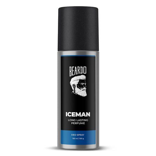 Beardo ICEMAN Body Spray for Men | Long Lasting Deodorant | Fragrance Body Spray | Amber Woody, Aromatic Fresh | Gift for Men & Friends | 150ml