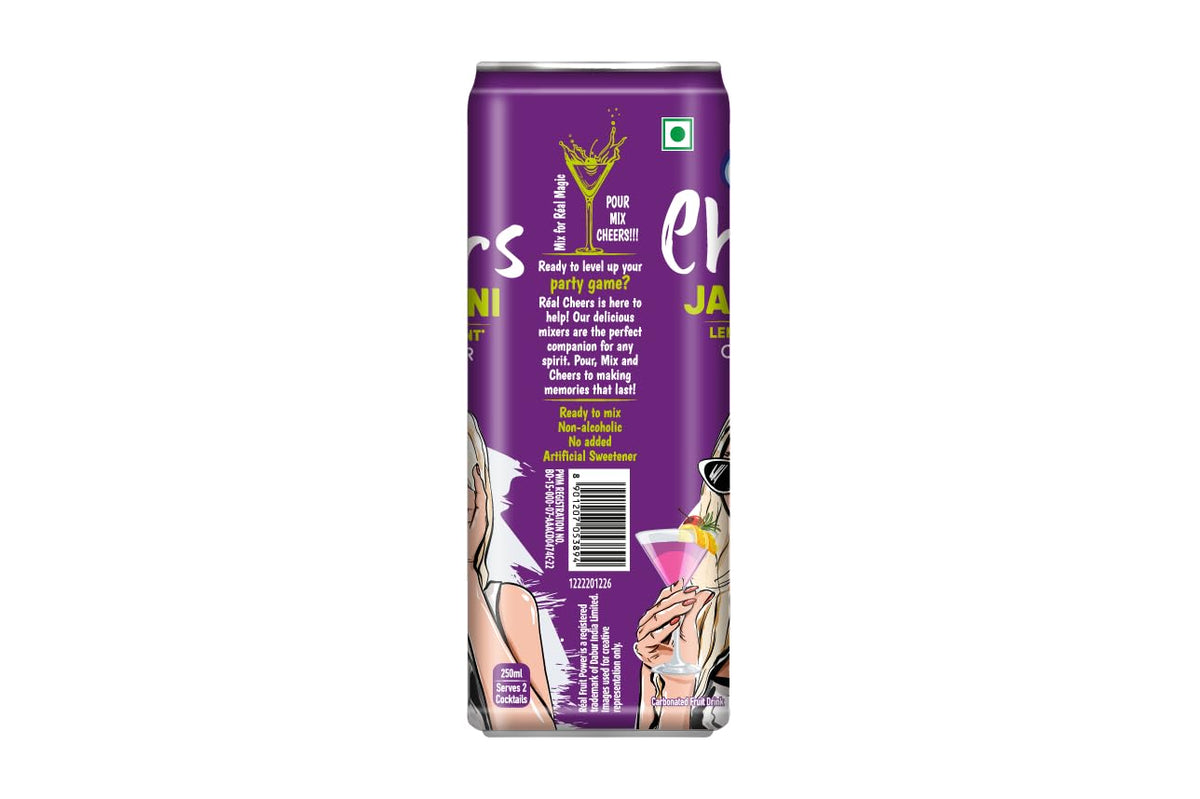 Dabur Real Cheers Jamuntini - 250ml | Premium Cocktail Mixer with extract of real tangy Jamuns | Bursting and Rich Flavour | Ideal for House Parties, Bars & Gifting