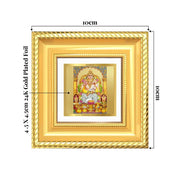 DIVINITI Lord Kuber 24K Gold Plated Foil Tabletop Photo Frame for Home Décor, Puja Room, Luxury Gifting | DG Frame 015 S1A (10x10 CM)