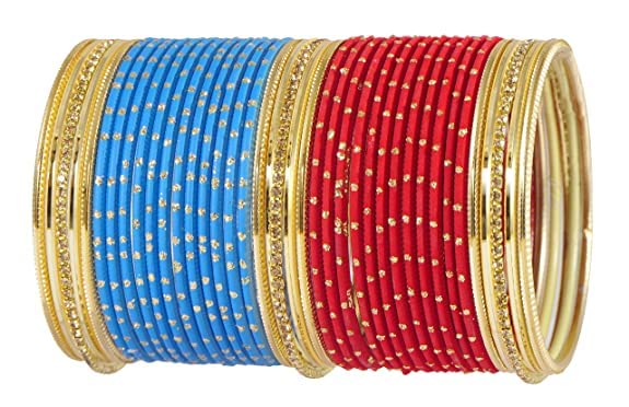 NMII Non-Precious Metal and Studded with Zircon Gemstone and Glossy Finished Bangle set for Women and Girls