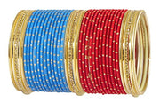 NMII Non-Precious Metal and Studded with Zircon Gemstone and Glossy Finished Bangle set for Women and Girls