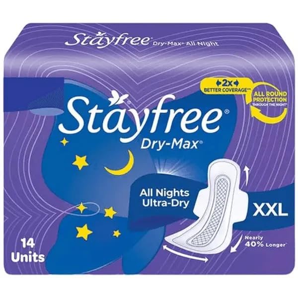 STAYFREE Dry Max All Night XL 14+14+14 Wings Sanitary Pad - (Pack of 3)
