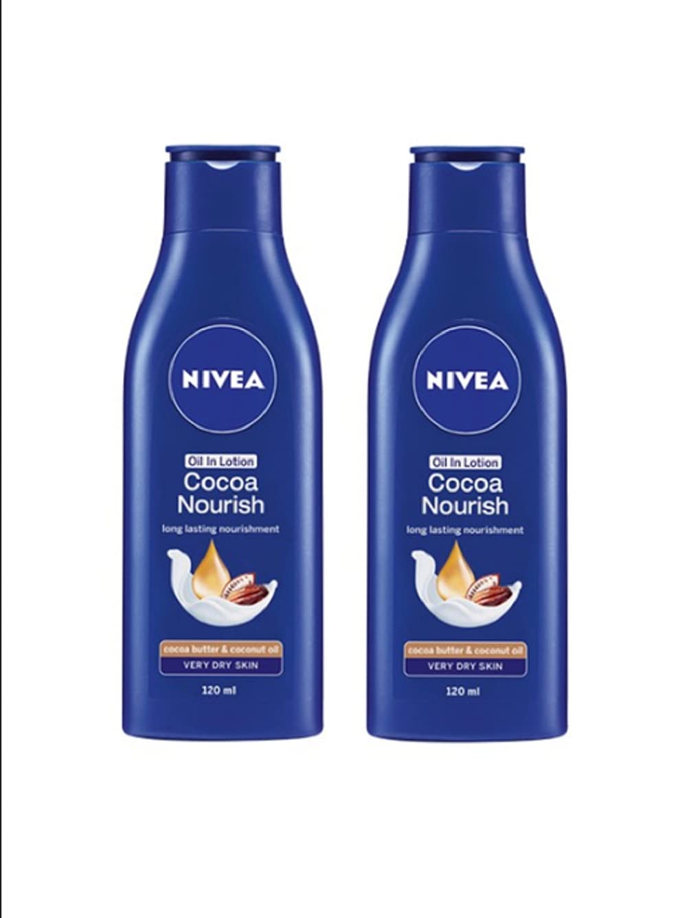 Nivea Unisex Set of 2 Cocoa Nourish Oil Body Lotion