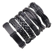 6pcs Latest Collection Genuine Leather Bracelet Wraps Casual Wear Skin Friendly Stylish Bracelets for Men Boys by Shining Diva Fashion