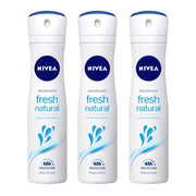 Nivea Deodorant Fresh Natural for Women, 150ml (Pack of 3, Spray)
