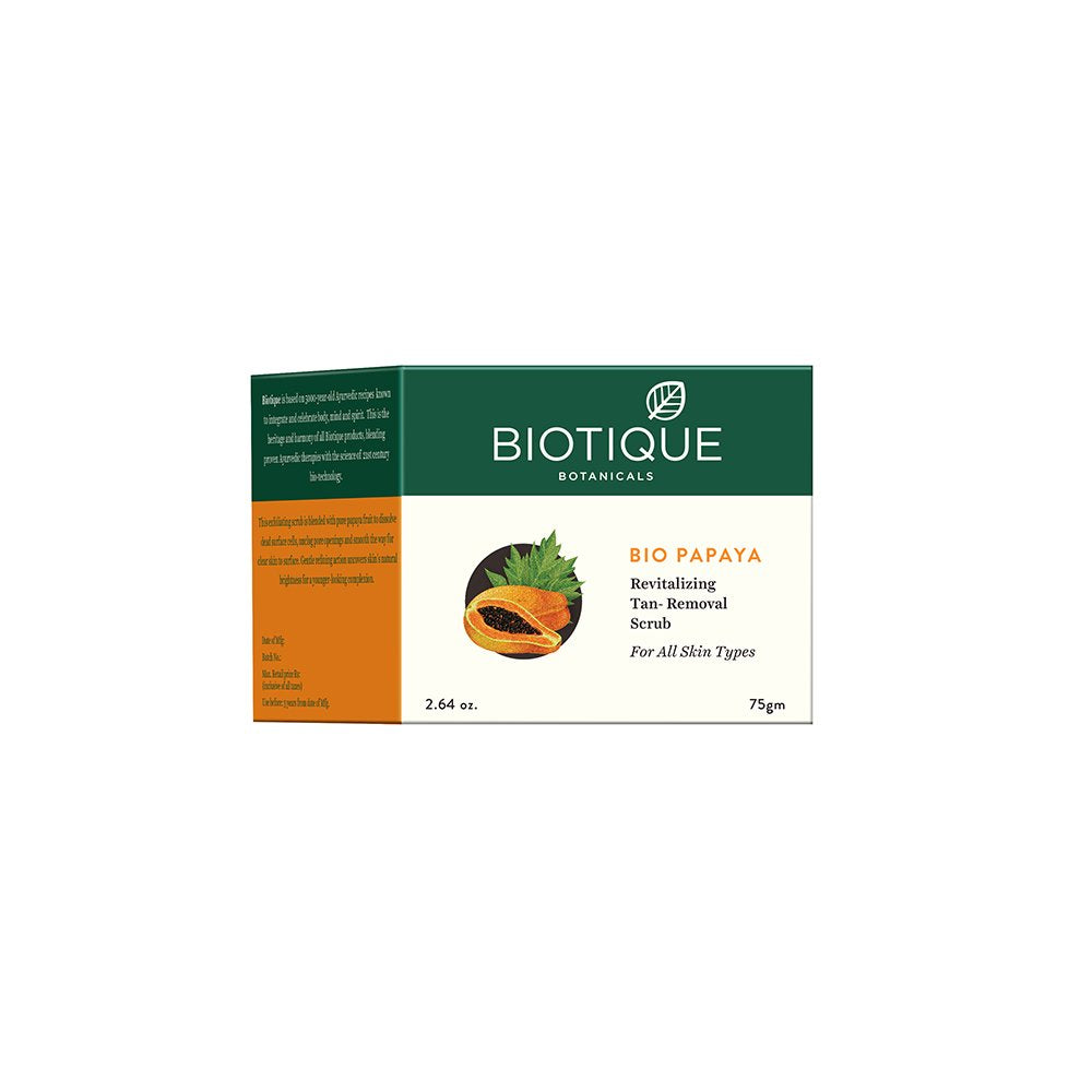 Biotique Bio Seaweed Revitalizing Anti Fatigue Eye Gel, 15g And Biotique Bio Papaya Revitalizing Tan Removal Scrub, 75g