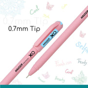 Hauser XO Girls Squad Pink Body 0.7mm Ball Pen | Minimalistic Body with Matt Finish Body | Black Ink, Pack of 10 Pens