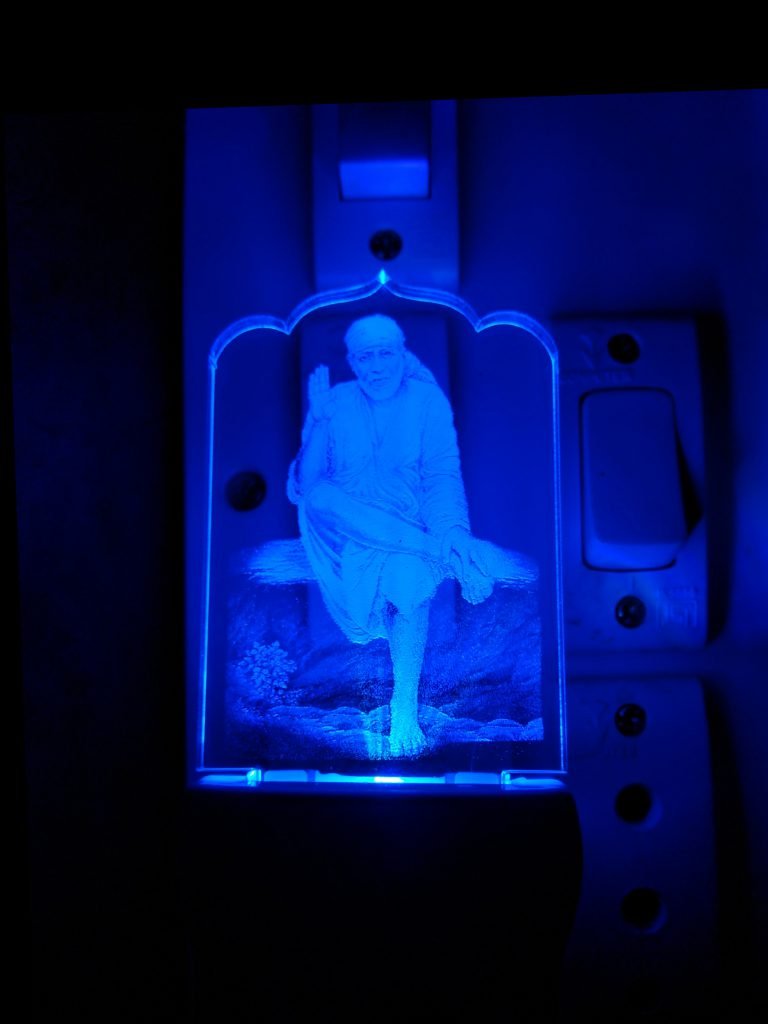 SHINDE EXPORTS Sai Baba Colour Changing LED Room Lamp (Design 1)