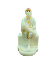 SHINDE EXPORTS Shirdi Saibaba Marble Statue Idol for Home and car (Zero no. (3.5 inches))