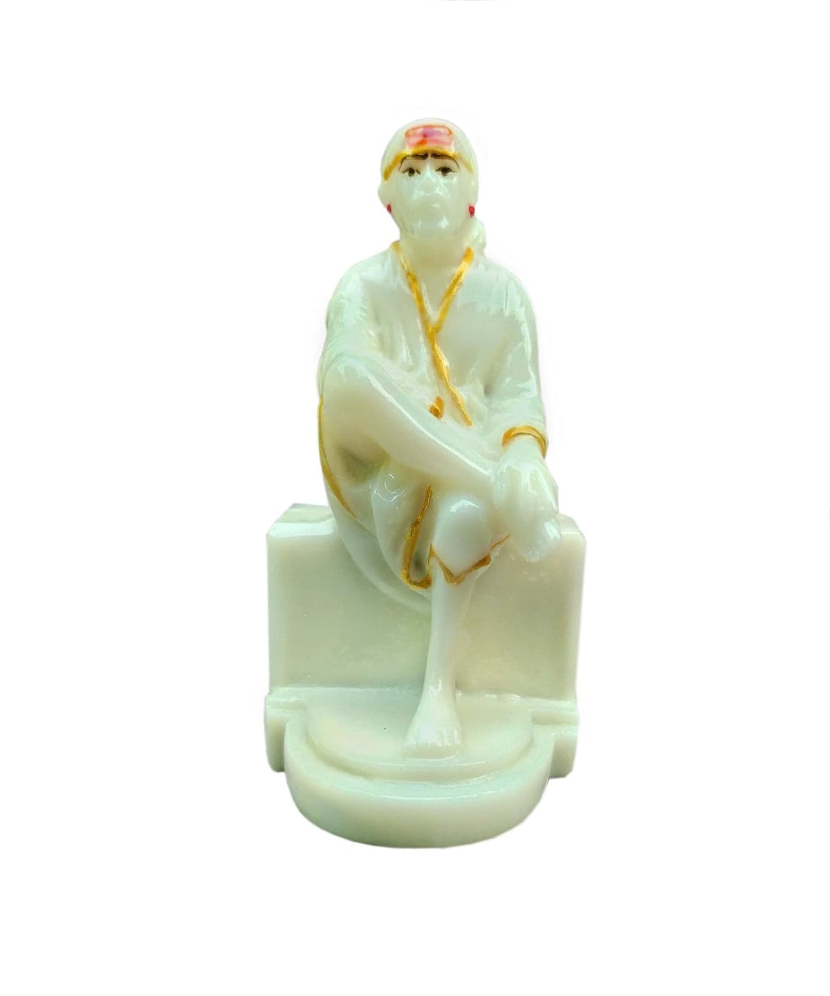 SHINDE EXPORTS Shirdi Saibaba Marble Statue Idol for Home and car (Zero no. (3.5 inches))