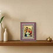 DIVINITI Holy Family 24K Gold Plated Foil Wall and Tabletop Photo Frame for Home Décor, Prayer Room, Luxury Gifting | DG Frame 105 S1 (16x13.5 CM)