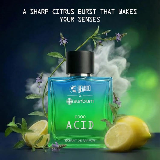 BEARDO ACID X SUNBURN Perfume for Men 100ml | Extrait De Parfum | Citrusy & Aromatic | Long Lasting Fragrance | Premium Gift For Man | Perfume For Man