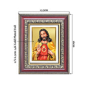 DIVINITI Jesus Christ 24K Gold Plated Foil Wall and Tabletop Photo Frame for Home Décor, Prayer Room, Luxury Gifting | DG Frame 105 S1 (16x13.5 CM)