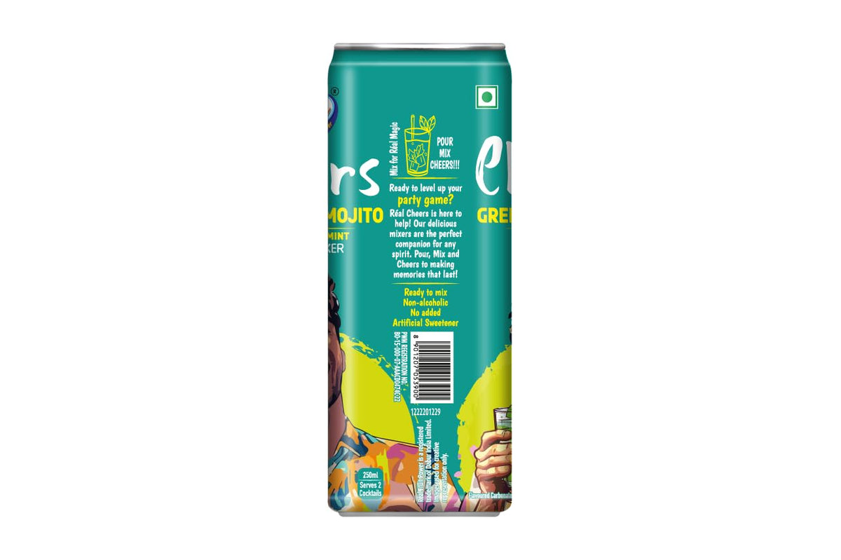 Dabur Real Cheers Green Apple Mojito - 250ml | Premium Cocktail Mixer for Home Bars, Parties & Gifting | Refreshing Green Apple, Lime & Mint flavour | Perfect for Mocktails & Party Drinks