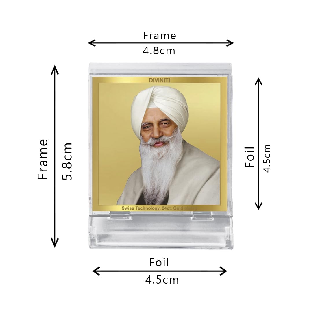DIVINITI 24K Gold Plated Religious Car Dashboard Frame | Premium God Idol Frame for Car, Home Mandir & Office Table | Spiritual Gift, Decorative Showpiece | Radha Soami