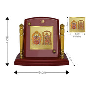 DIVINITI 24K Gold Plated Religious Car Dashboard Frame | Premium God Idol Frame for Car, Home Mandir & Office Table | Spiritual Gift, Decorative Showpiece | Padmavati And Lord Balaji