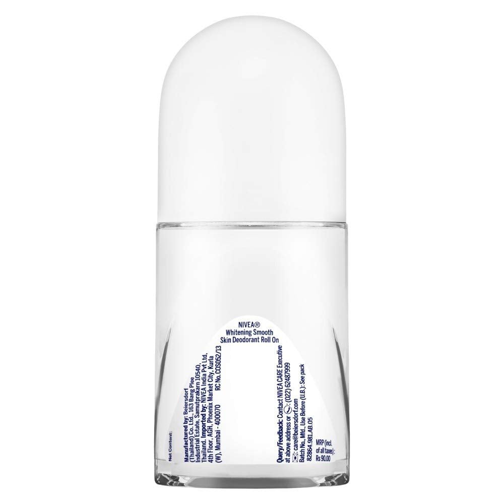 NIVEA Natural Glow Smooth Skin Deodorant Roll On for Women, 50ml (originally Whitening Smooth Skin) (Pack of 3)