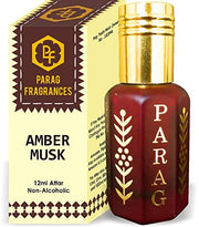 Parag Fragrances Amber Musk Attar 1 Tola / 12ml (Crystal Series) Natural Distiled Attar/Alcohol Free Attar/Long Lasting Attar