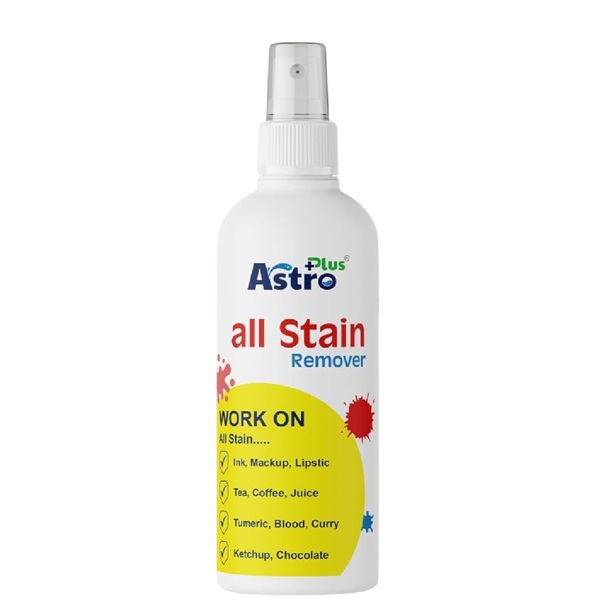 Astro Plus+ 50ML Stain Remover Spray for Clothes | Suitable for All Fabrics | Toxin-free Easy to Carry | Eco-friendl Clean Grease All color Stain Remover Fabric, Carpets, Linens, Laundry