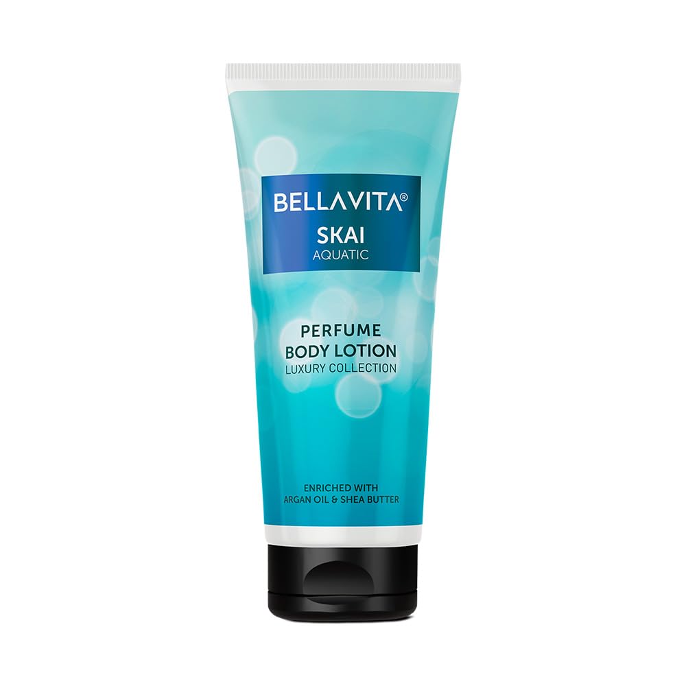 Bella Vita Luxury Skai Aquatic Perfume Body Lotion for Nourishing, Hydrating, Soft, Supple and Healthy Skin with Argan Oil, Shea Butter 200 Ml