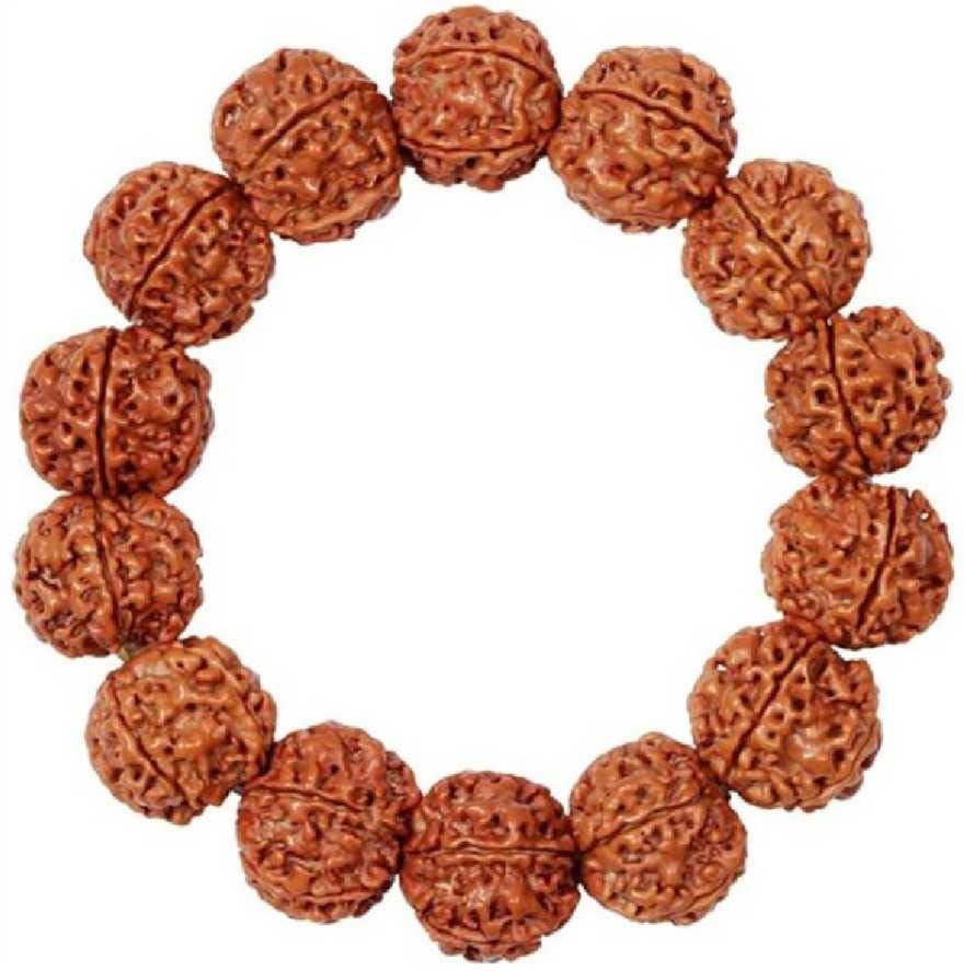 ASTRODIDI 5 Mukhi Rudraksha Bracelet Panch Mukhi Rudraksh Hand Band for Men & Women (Brown)