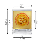 DIVINITI 24K Gold Plated Religious Car Dashboard Frame | Premium God Idol Frame for Car, Home Mandir & Office Table | Spiritual Gift, Decorative Showpiece | Om Gayatri Mantra