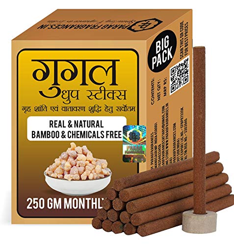Parag Fragrances Guggal Dhoop Sticks 250 Gram/Chemical & Bamboo Free Natural Dhoop Batti/Dhoop Sticks for Prayer & Home Fragrance