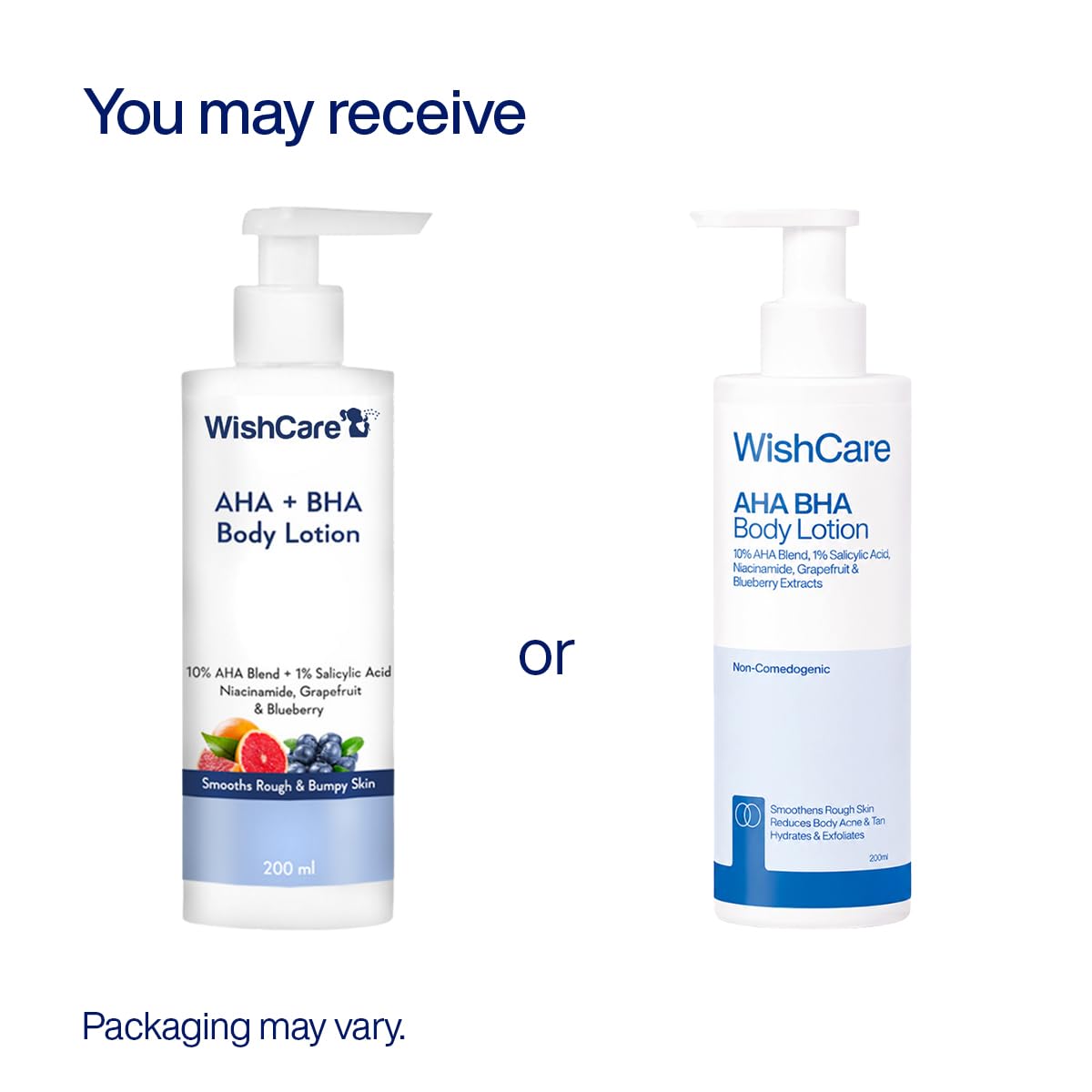 WishCare AHA BHA Body Lotion For Dry Skin | Provides Deep Hydration, Detans & Smooths Rough Skin | With 10% AHA & 1% BHA | Daily Use Body Lotion For Women & Men | 200ml