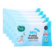 Mother Sparsh Cotton Scented 98% Water Plant Fabric, Biodegradable Wipe (Blue, 15 Wipes)