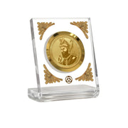 DIVINITI 24K Gold Plated Guru Gobind Singh Ji Acrylic Frame for Car Dashboard, Home Temple & Office Table | Premium Spiritual Gift, Blessings for Protection & Positivity, 8x7 cm Decorative Showpiece