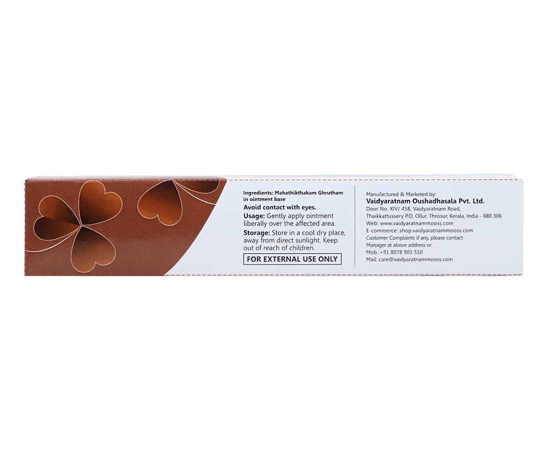 Vaidyaratnam Mahathikthakam Gh. Ointment | Ayurvedic Skin Ointment for Itching, Redness & Skin Irritation