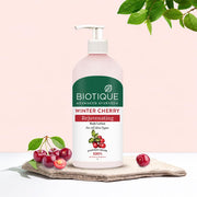 Biotique Winter Cherry Rejuvenating Body Lotion | Moisturizes and Hydrates the Skin | Prevents Ageing, Wrinkles and Dark Spots| 100% Botanical Extracts| Suitable for All Skin Types | 300ml