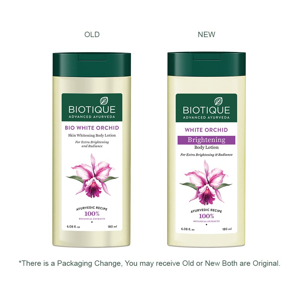 Biotique White Orchid Brightening Body Lotion For Extra Brightening & Radiance (180ml, Normal Skin)
