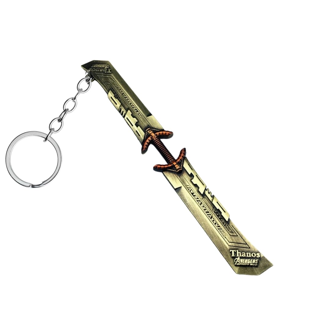 YaaNatural Yaa Catchy Avengers Thanos hand with all Infinity Stone Gauntlet and Double-Bladed Sword KeyChain Key ring best Gift for (Thanos Lovers) Keychains