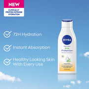NIVEA Aloe Protection Body Lotion 200 ml | With Hyaluronic Acid & 72Hr Hydration | SPF 15 | Aloe Vera Extracts | Deep Moisture Serum | For Men & Women | All Skin Types